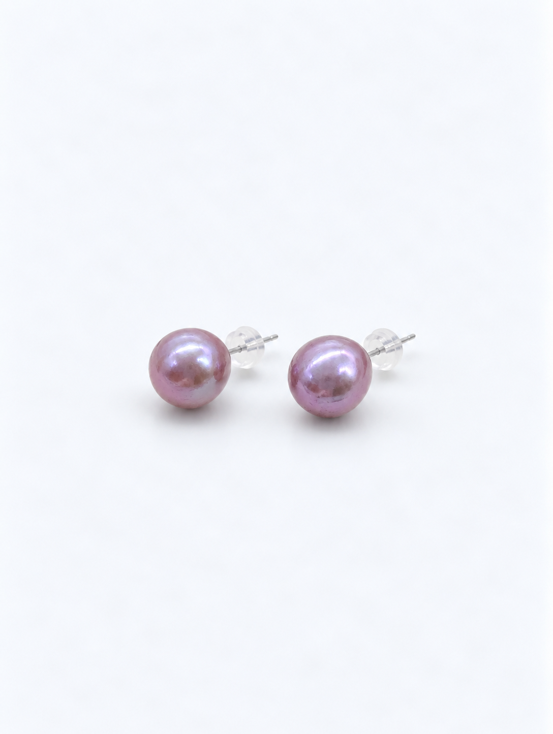 NATURAL PINK BUTTON PEARL STUD EARRINGS