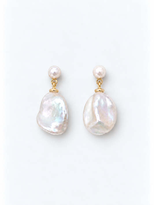 PETAL PEARL EARRINGS - KESHI PEARL