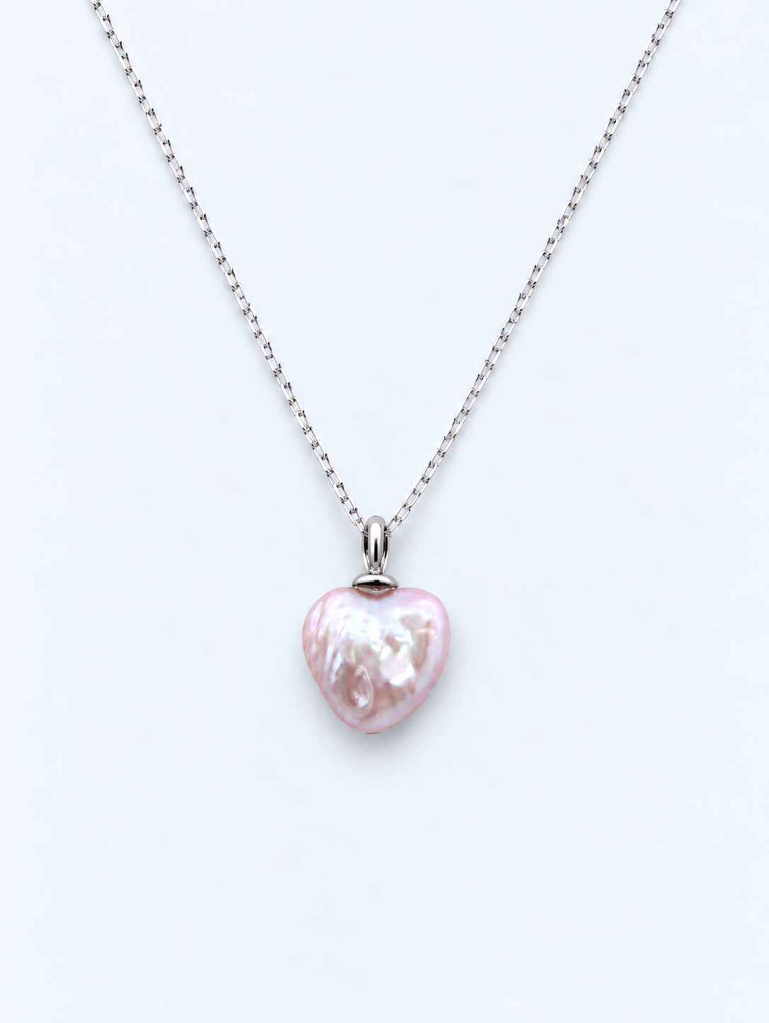PINK COLOUR LOVE HEART PEARL PENDANT