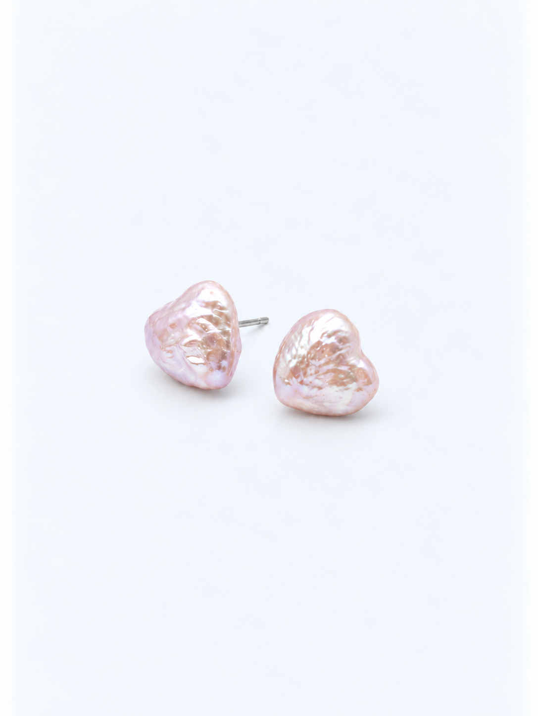PINK LOVE HEART PEARL EARRINGS