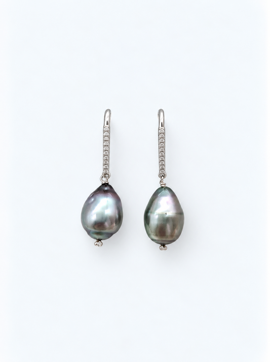 TAHITIAN SOUTH SEA PEARL DROP EARRINGS