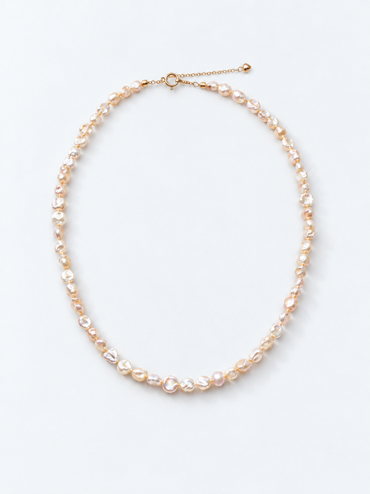 TINY CHAMPAGNE FRESHWATER KESHI PEARL NECKLACE