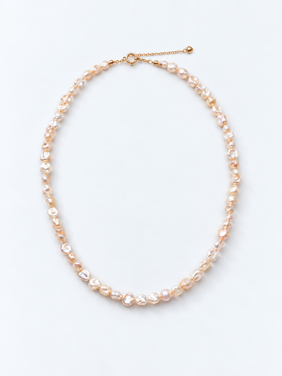 TINY CHAMPAGNE FRESHWATER KESHI PEARL NECKLACE