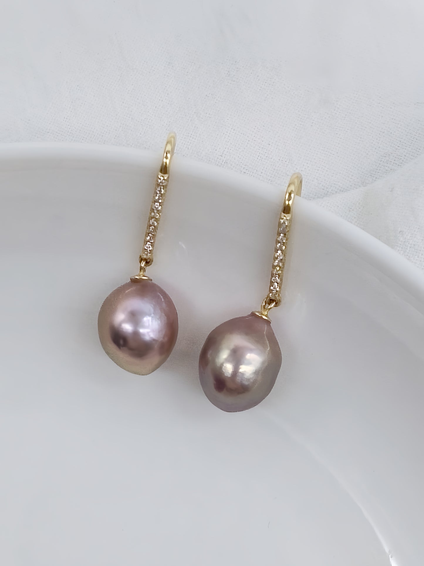 NATURAL PINK BAROQUE PEARL EARRINGS