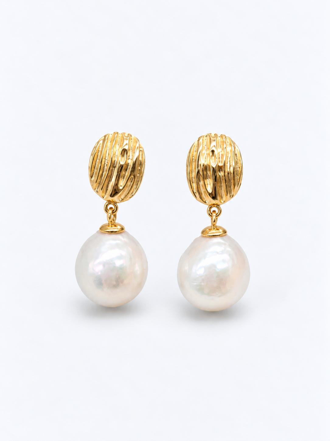 WHITE FRESHWATER PEARL DROP EARRINGS