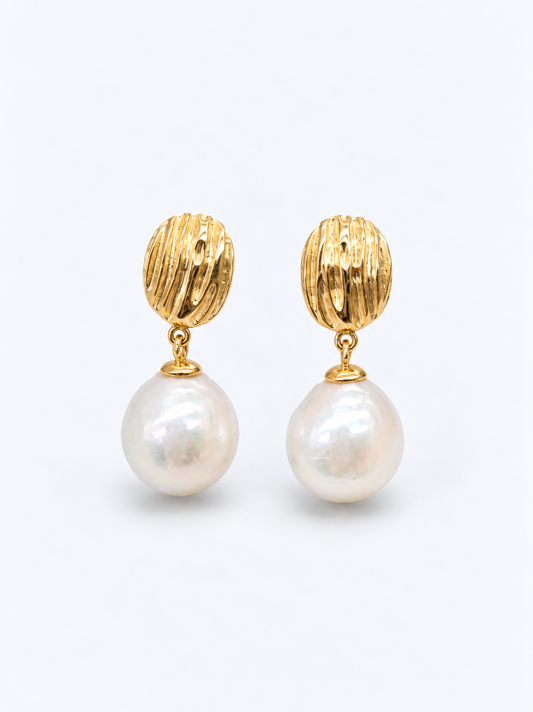 WHITE FRESHWATER PEARL DROP EARRINGS