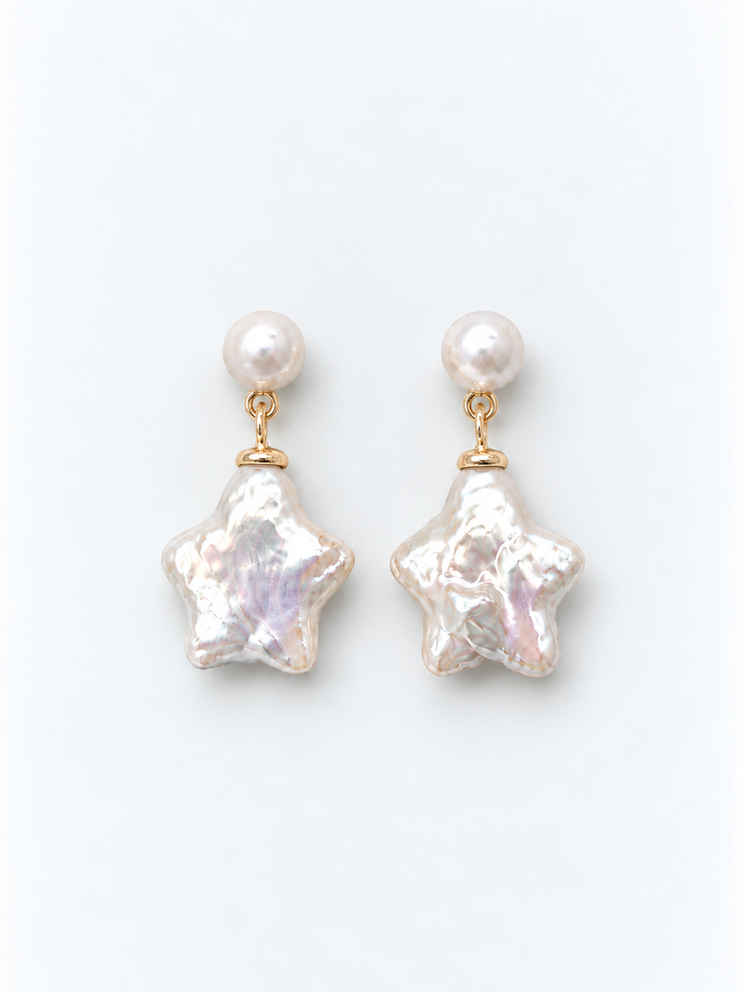 WHITE STAR PEARL EARRINGS