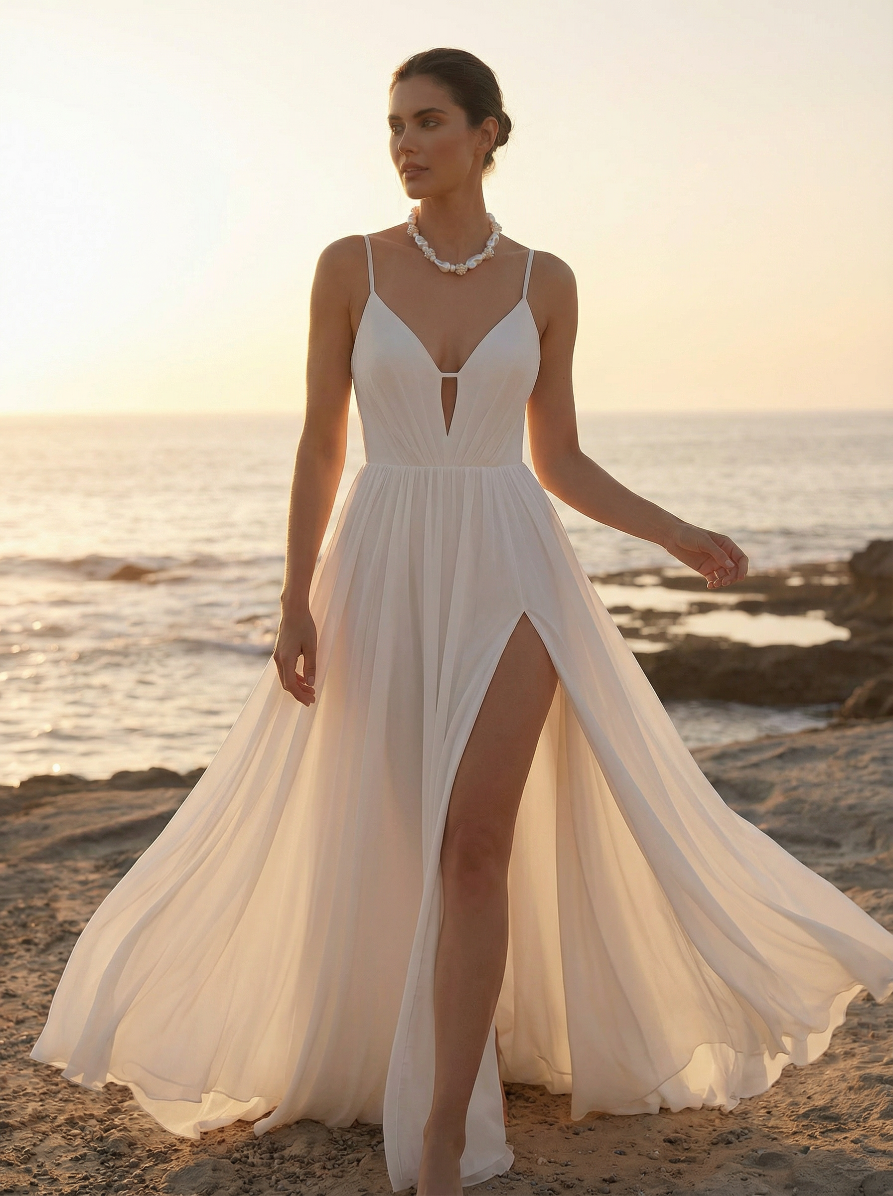 HANDMADE WEAVE WHITE PEARL BALL WITH BAROQUE PEARL NECKLACE
