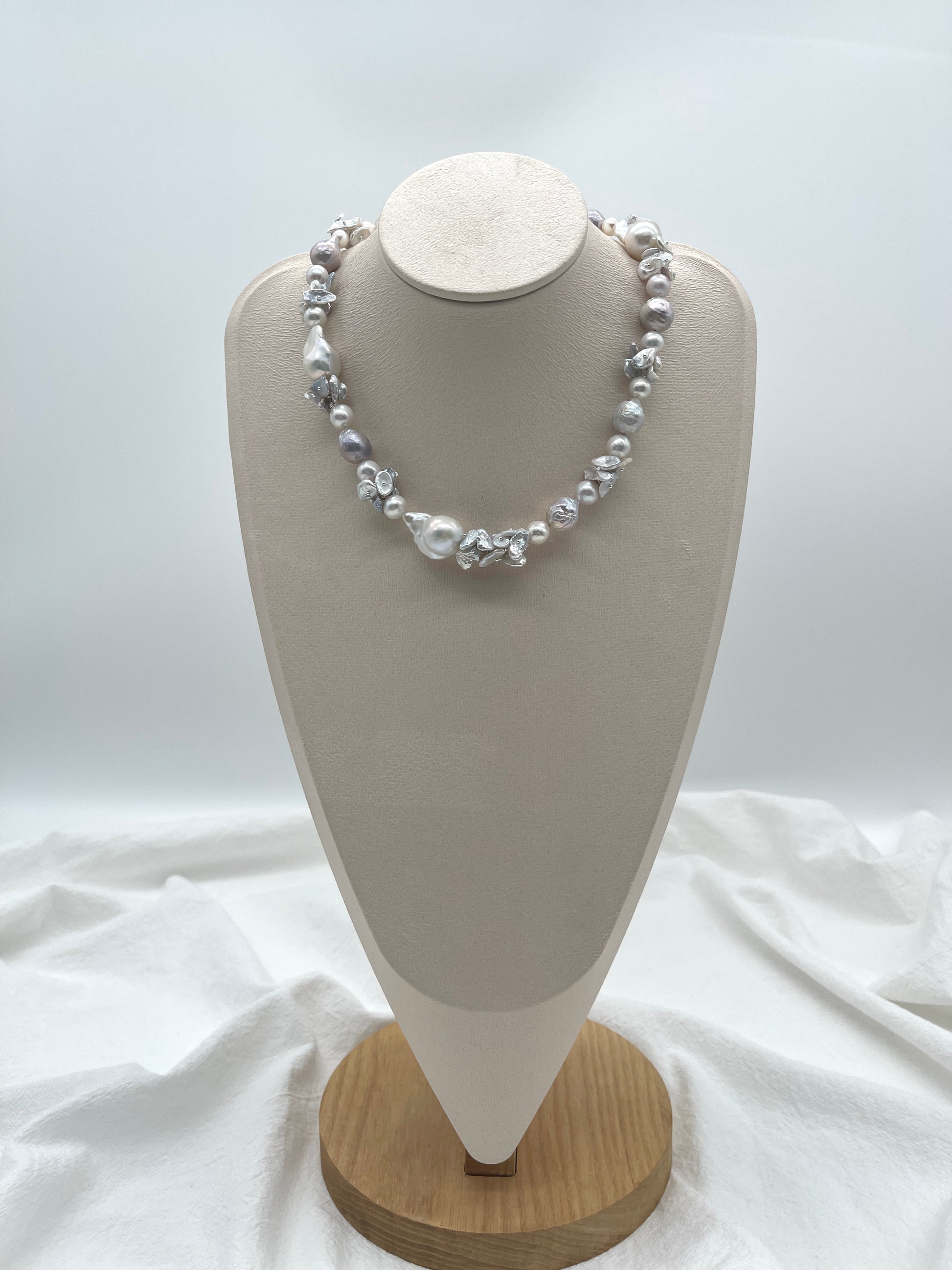 LARGE KESHI BAROQUE PEARL NECKLACE