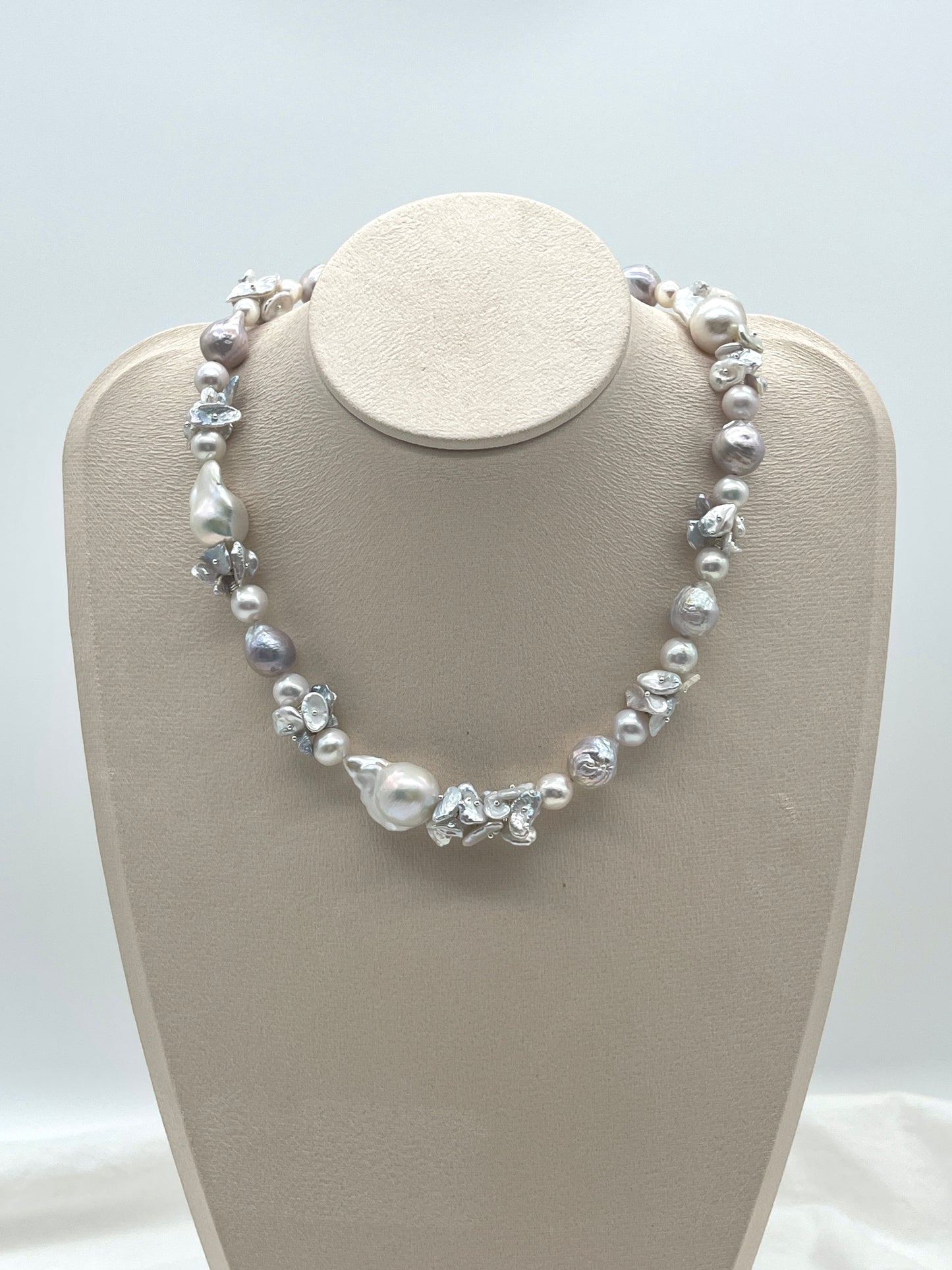 LARGE KESHI BAROQUE PEARL NECKLACE