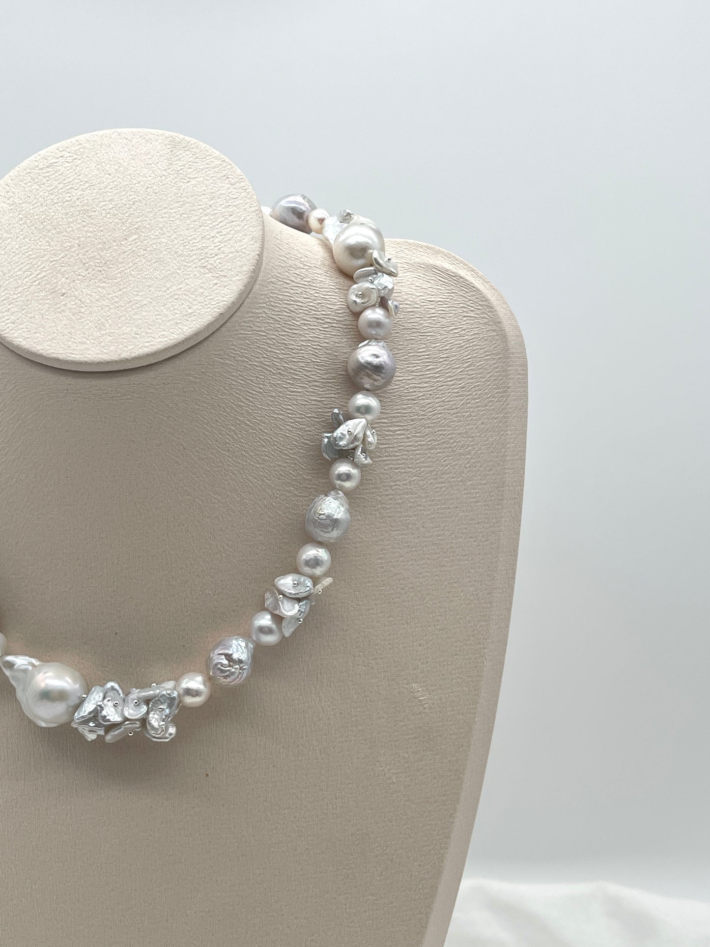 LARGE KESHI BAROQUE PEARL NECKLACE